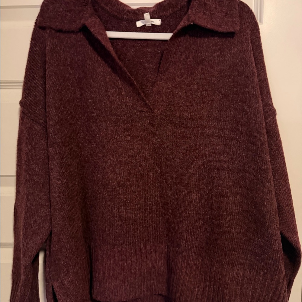 Maurices Wine V-Neck Sweater